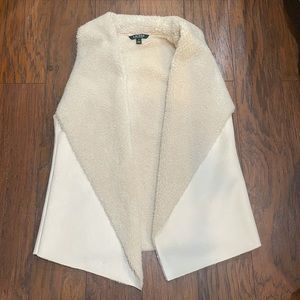 Ralph Lauren Faux Suede Sherpa Vest